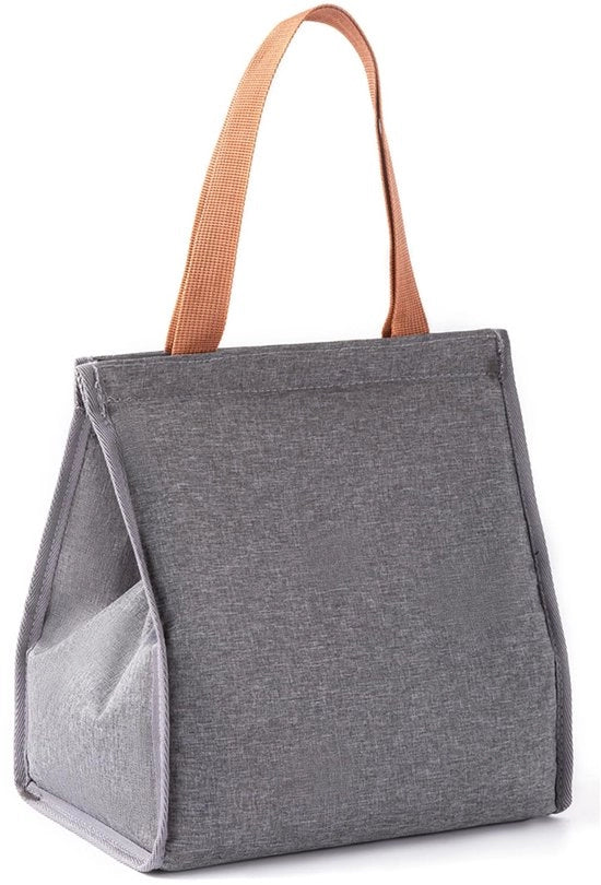 Borsa da picnic 9L, Borsa da pranzo piccola, Borsa ripiegabile isolata, Borsa termica con rivestimento in pellicola, Borsa da pranzo per trasporto alimenti (Grigio, 9L)