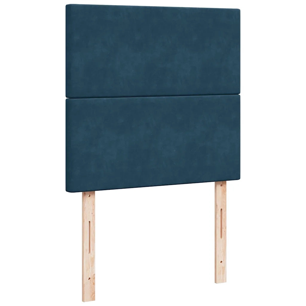 Giroletto a Molle con Materasso Blu Scuro 80x200 cm in Velluto