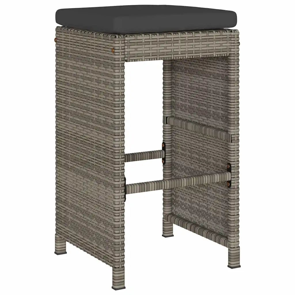 Sgabelli Bar da Giardino con Cuscini 6 pz Grigi in Polyrattan CFW7921263