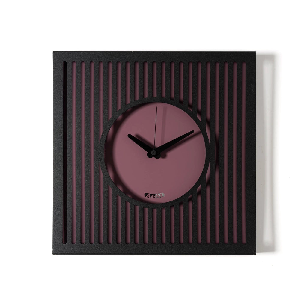 Orologio da parete elegante Tiffany piccolo Nero,viola ametista