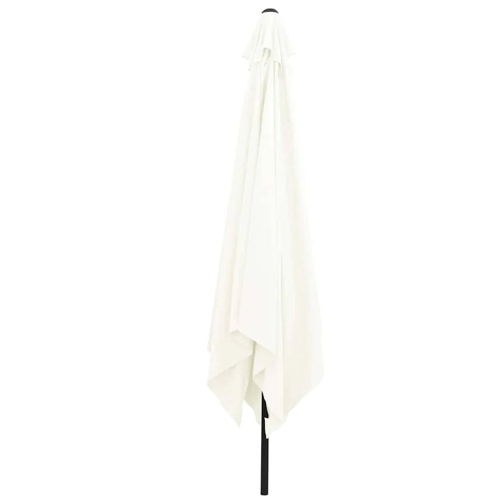 Ombrellone da giardino moderno 295 x 295 x 245 cm pieghevole pratico stile pulito realizzato in poliestere color sabbia 02_0058795