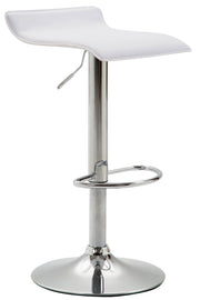 Sgabello Dyn V2 in similpelle bianco,cromo