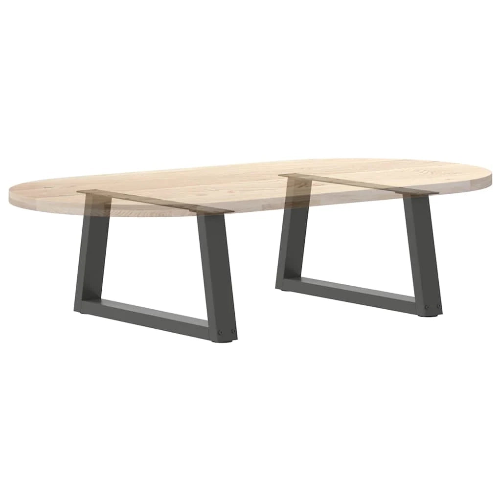 Set di 2 gambe per tavolino da caffè moderno geometrico 70 x 31 cm con piedini regolabili in acciaio antracite 02_0056834