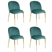 Sedia in Velluto con Gambe Oro Chiara Sedie in Metallo Dorato Poltroncina con Seduta Im 4 SEDIE CHIARA VERDE ACQUA / ORO