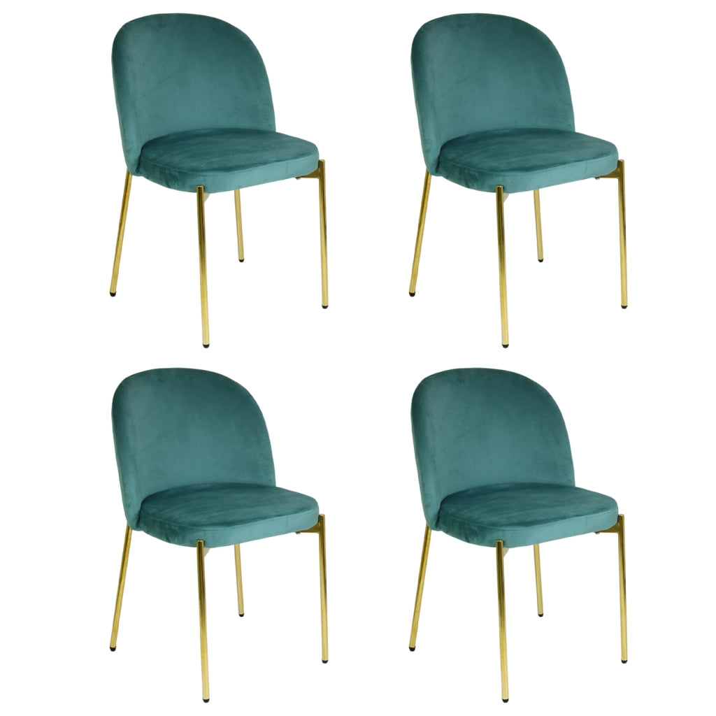 Sedia in Velluto con Gambe Oro Chiara Sedie in Metallo Dorato Poltroncina con Seduta Im 4 SEDIE CHIARA VERDE ACQUA / ORO