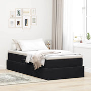 Letto con contenitore e materasso Nero 100 x 200 cm Velluto