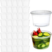40 confezioni di contenitori in plastica con coperchio - 530 ml/16 oz contenitori per alimenti riciclabili, contenitori delicatessen impermeabili (40 set - 16 oz)