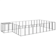 Gabbia per Cani Nera 19,36 mÂ² in Acciaio   cod mxl 52664