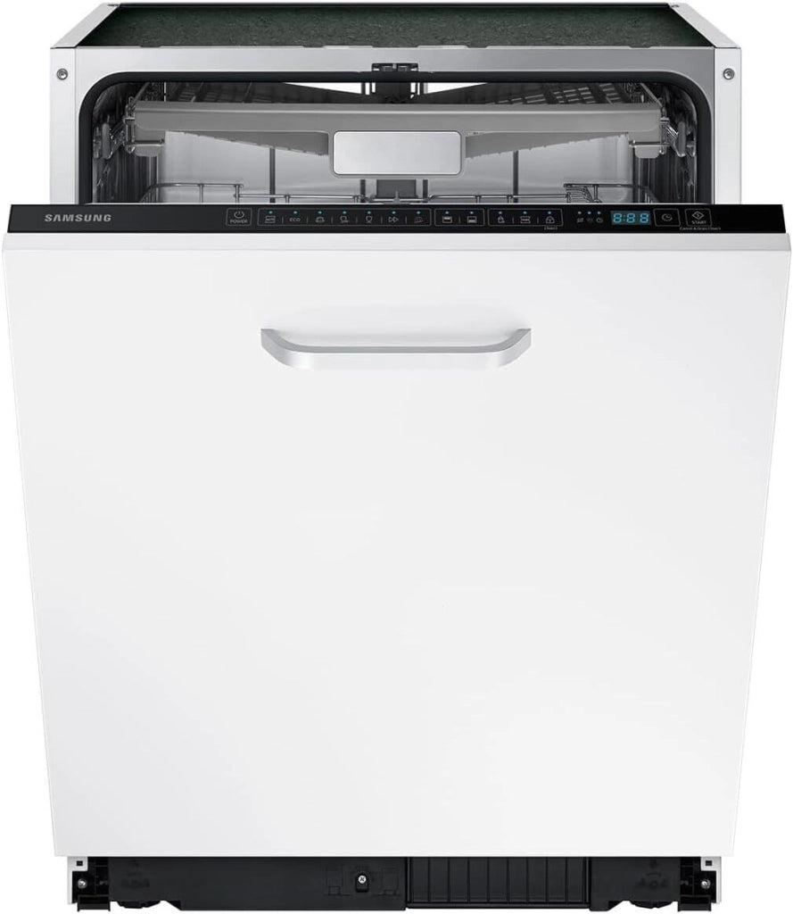 Samsung DW60M6050BB Serie 6000 Lavastoviglie Incasso a Scomparsa Totale 14 coperti Classe E 44 dB Terzo Cestello Display LED (82x60x55 cm) colore Nero