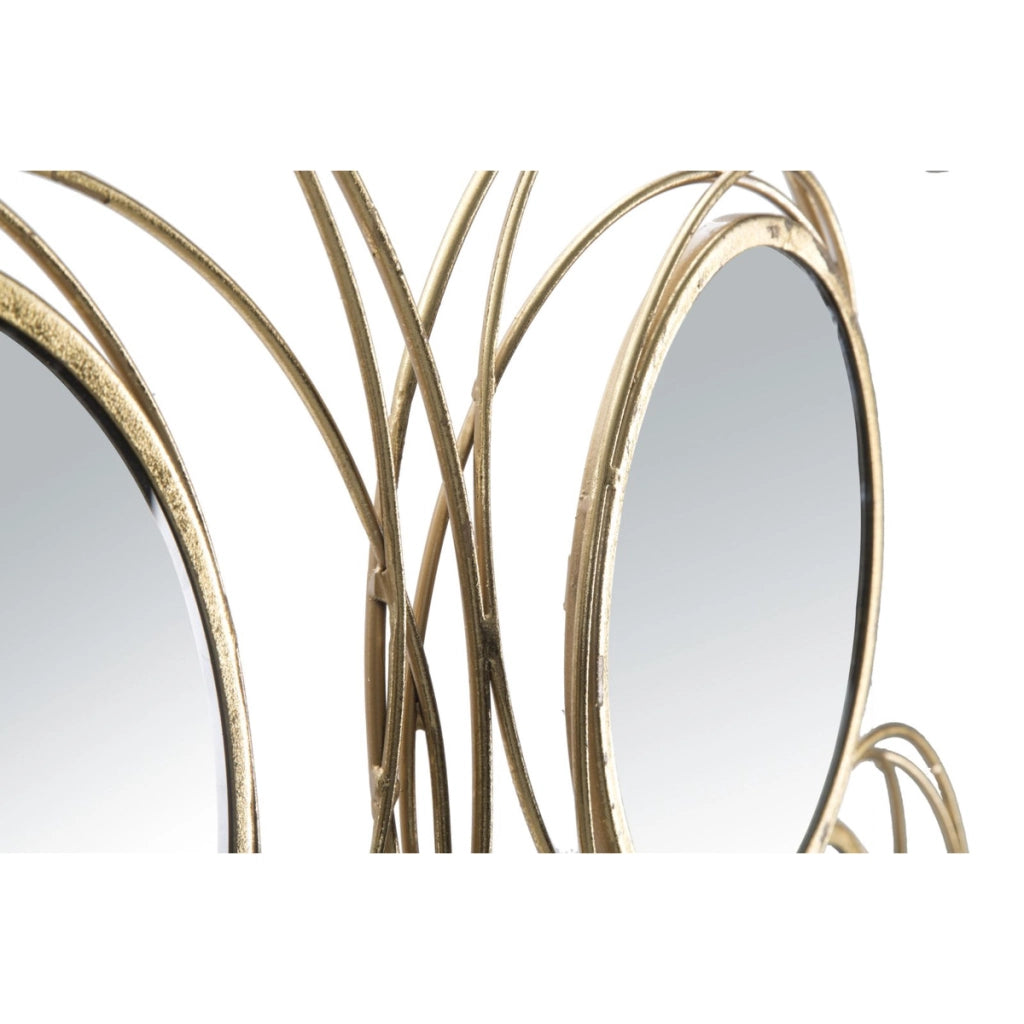 Decorazione in Metallo 3D Cerchi 23, Oro, Metallo, 124,5x4x53,5 cm