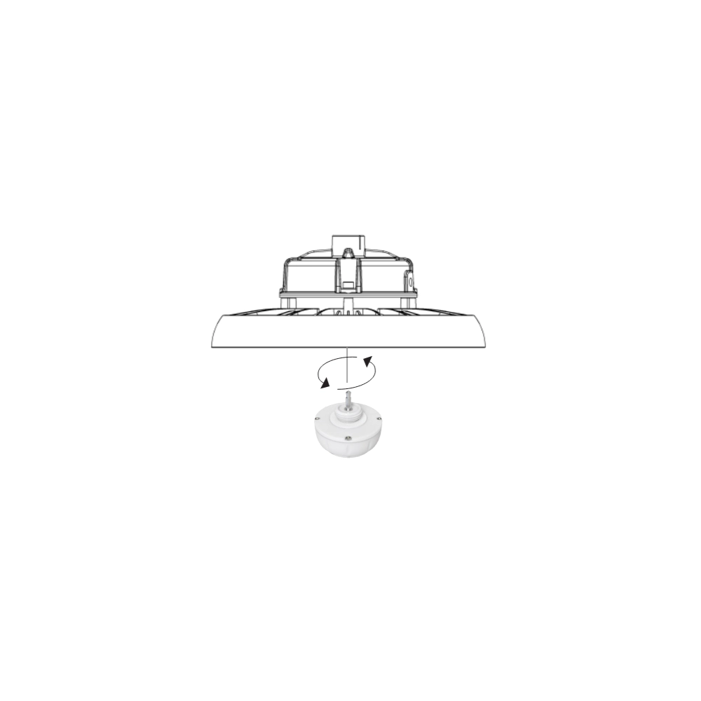Sensore di presenza a microonde e crepuscolare per UFO 100W e 150W Alcapower - Distanza rilevamento 12m