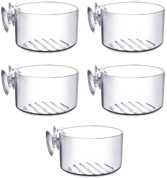 Set di Cultura Piante Acquatiche in Vetro Acrilico Transparente - 5 pezzi - Contenitore Alimentare per Gamberi/Pesci - Contenitore di Coltura per Piante Acquatiche - Materiale Duraturo e Robusto - Dimensioni 4,8 x 3 cm - Supporto per Acquario