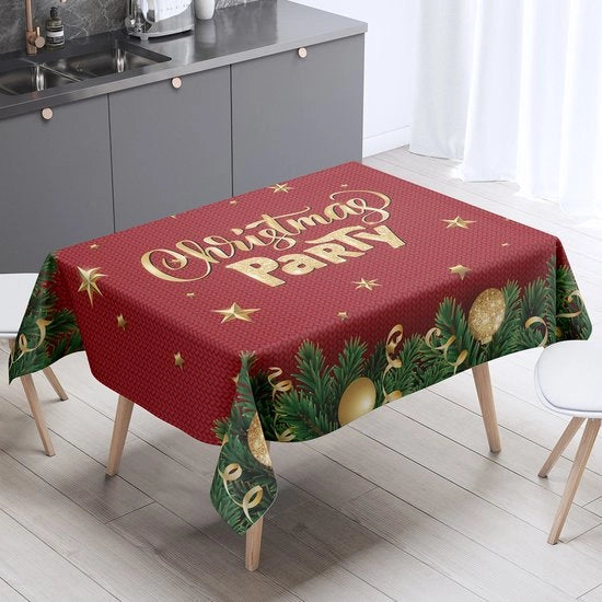 Tavolo di Natale, 150*210cm, tovaglia rettangolare con stampa di cartone da festa