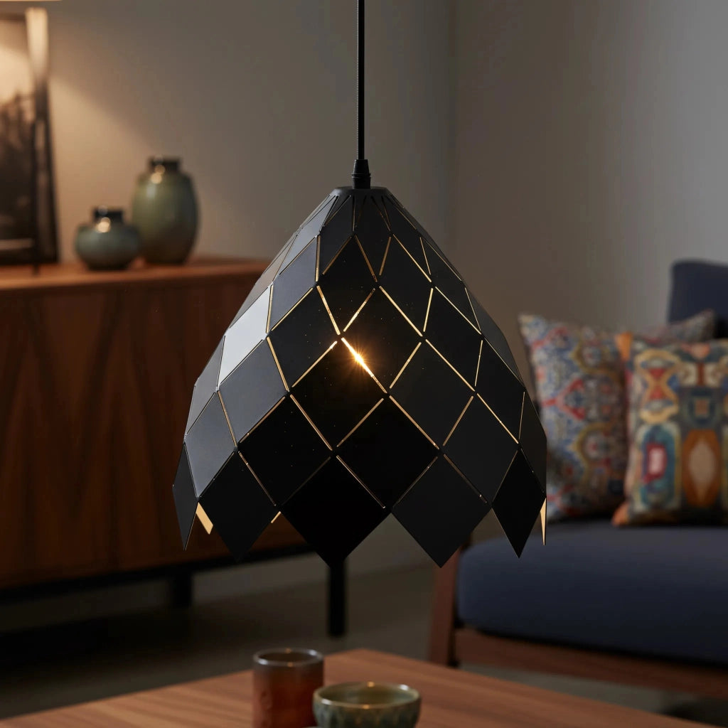 Lampada Da Soffitto Pensile Metallico Nero APP338-1CP