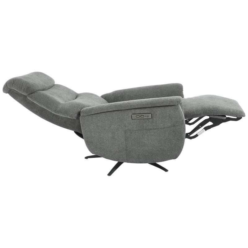 Poltrona Relax Jacquelin In Tessuto Grigio Scuro Gambe Nere