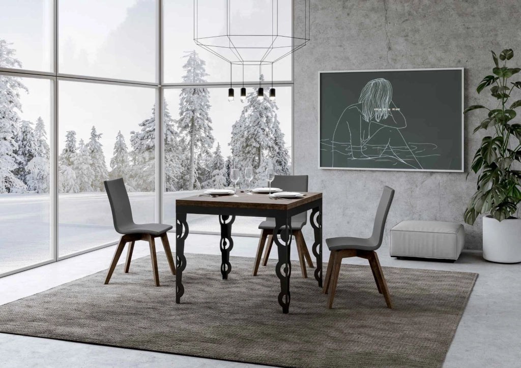 Tavolo Allungabile 90-180x90x80/78 cm Karamay Libra Noce