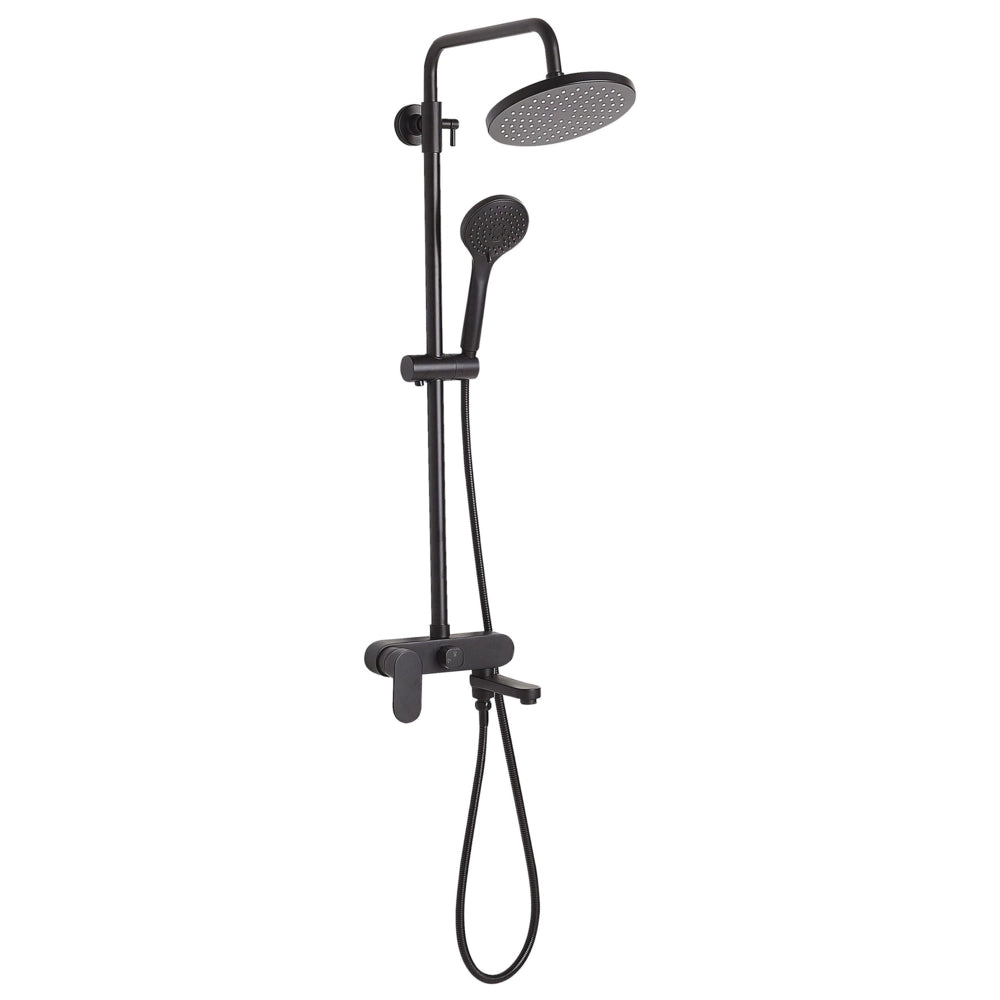 Miscelatore Set Doccia Ottone Nero con Funzione Pioggia Finitura Opaca Glamour Modern