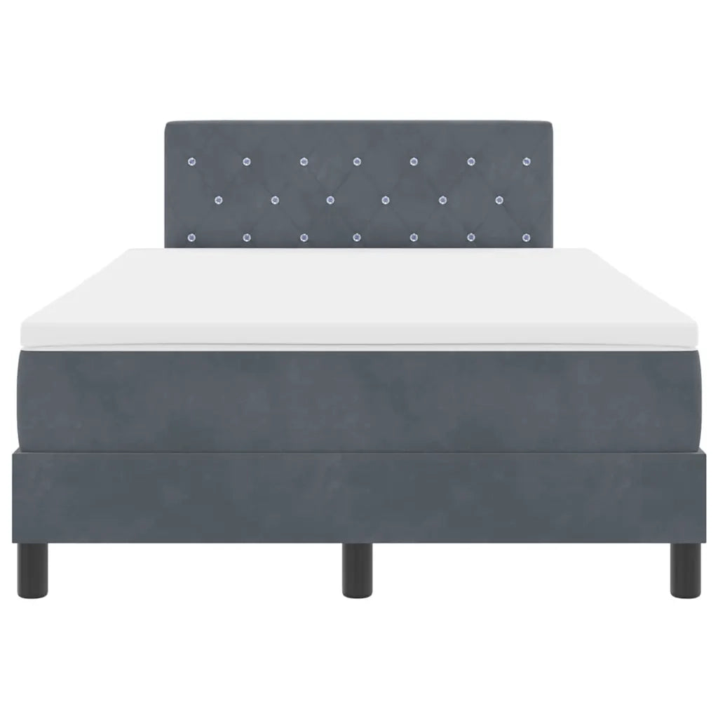 Letto a molle con materasso Grigio scuro 120 x 200 cm Velluto 3339099