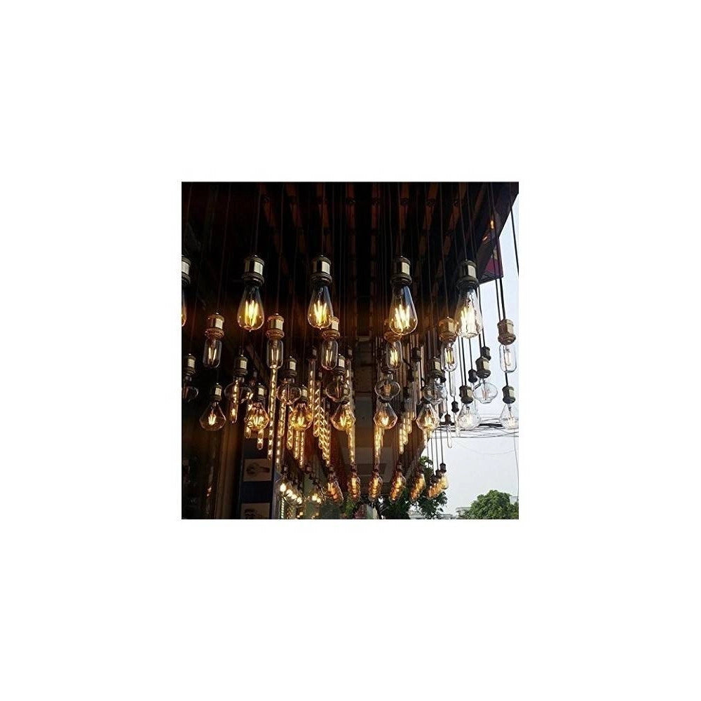 Trade Shop - Portalampada Vintage Stile Retro' Sospensione Pendente E27 Bronzo Ottone E27-02 -