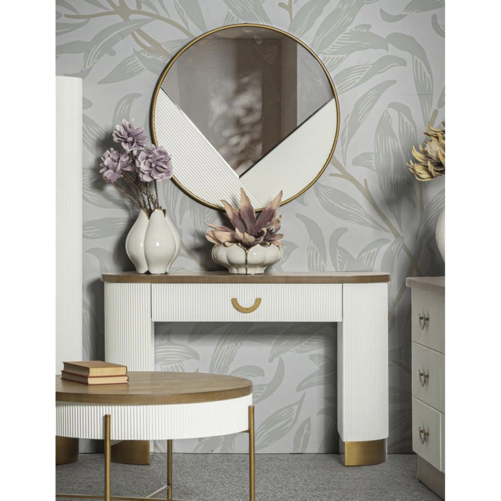 Tavolo Consolle VKH611, Bianco, MDF, 121x40x78 cm