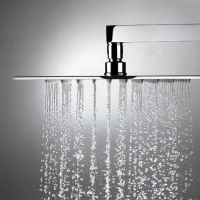 Set doccia cromato con braccio soffione rettangolare 30x20 e kit doccia