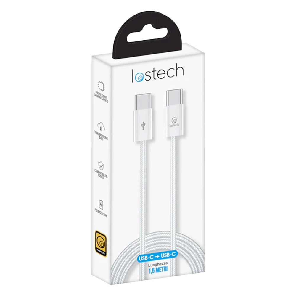 CAVETTO PER SMARTPHONE ingresso e uscita tipo C - 1,5 mt  - LOSTECH