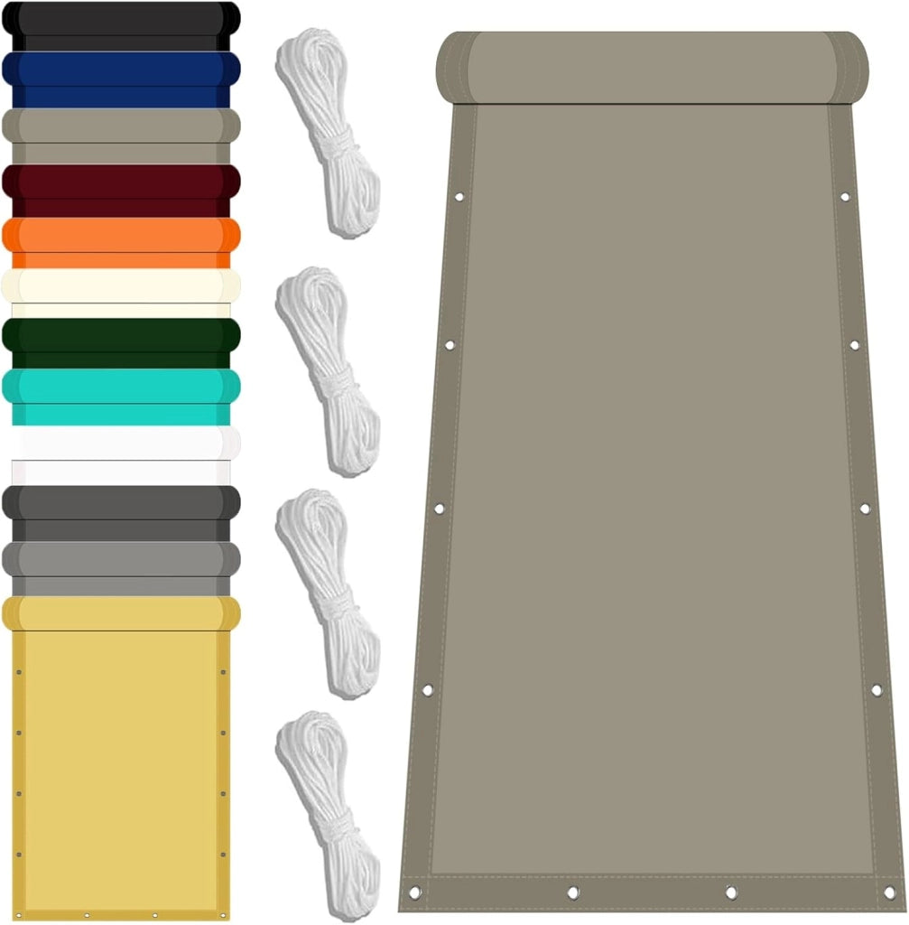 Tenda a Vela Impermeabile Rettangolare 1.8 x 5.8 m Protezione UV Tenda a Vela per Esterno Inclusa Corda Fissa Tenda a vela per esterno per Giardino Balcone Piscina, Tortora