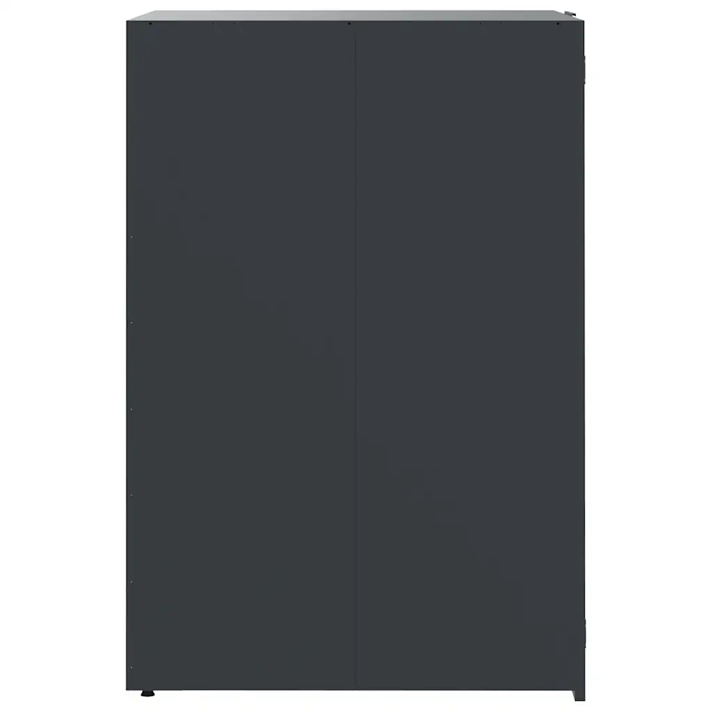 Copribidone con Ruote 5 Bidoni Antracite 345x79x117cm Acciaio