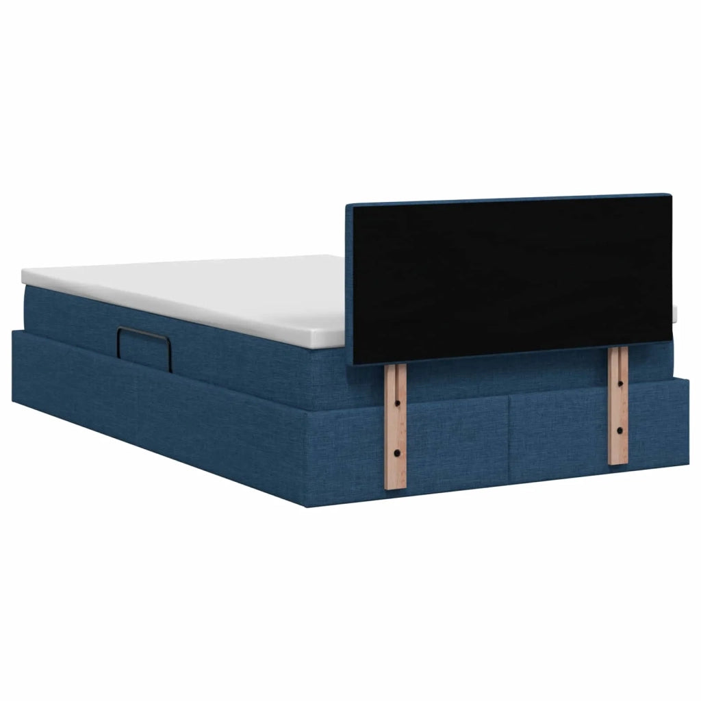 Letto con contenitore LED e materasso Blu 120 x 190 cm Tessuto 3459053