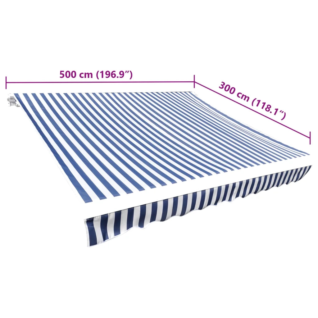 Tendone Parasole in Tela Blu e Bianco 5x3 m 143701