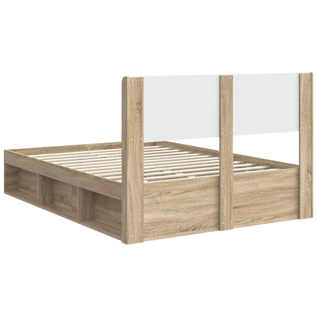 Struttura del letto con stoccaggio e testata Rovere Sonoma