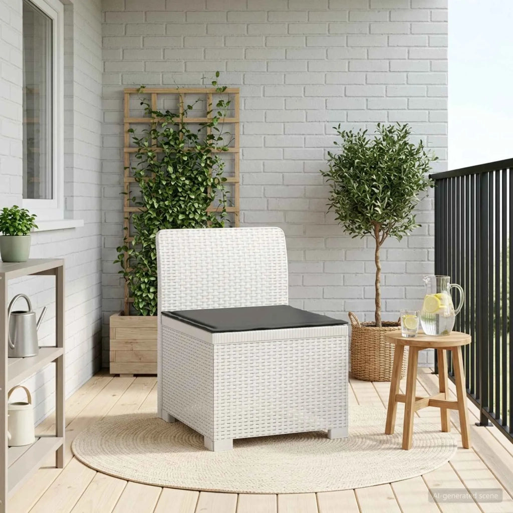 Divano da esterno-Divano da Giardino a 1 Posto con Cuscino Aspetto Rattan PP 390580