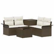 Set di divani 6 pcs 4-Numero di posti Marrone e Bianco Crema 3447076