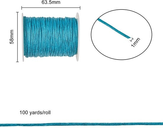 Cavo di cotone cera 100 metri - corda di cotone - corda per macramé - corda per gioielli - cinturini flessibili - 1 mm di diametro - cavo per macramé