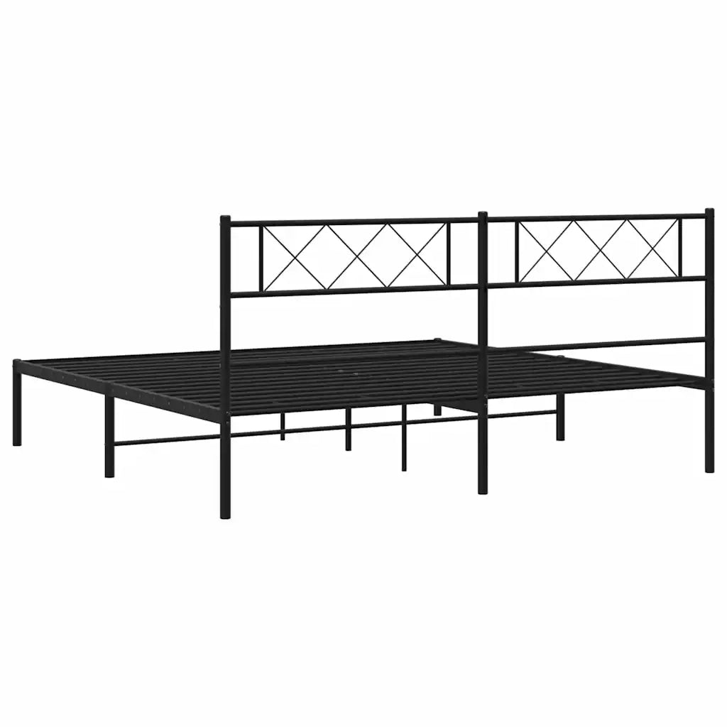Giroletto con Testiera in Metallo Nero 183x213 cm 372282