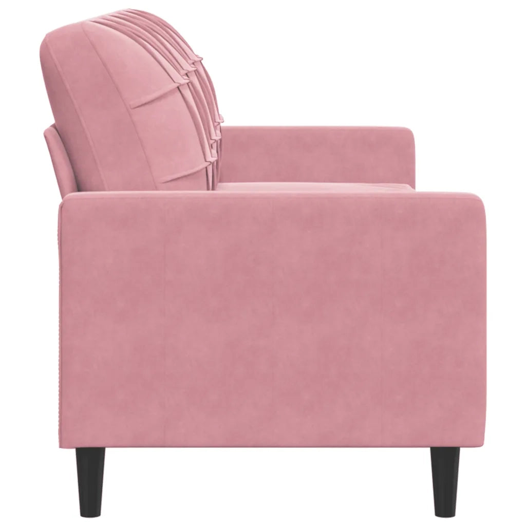 Divano a 3 Posti rosa 180 cm in Velluto 4007637