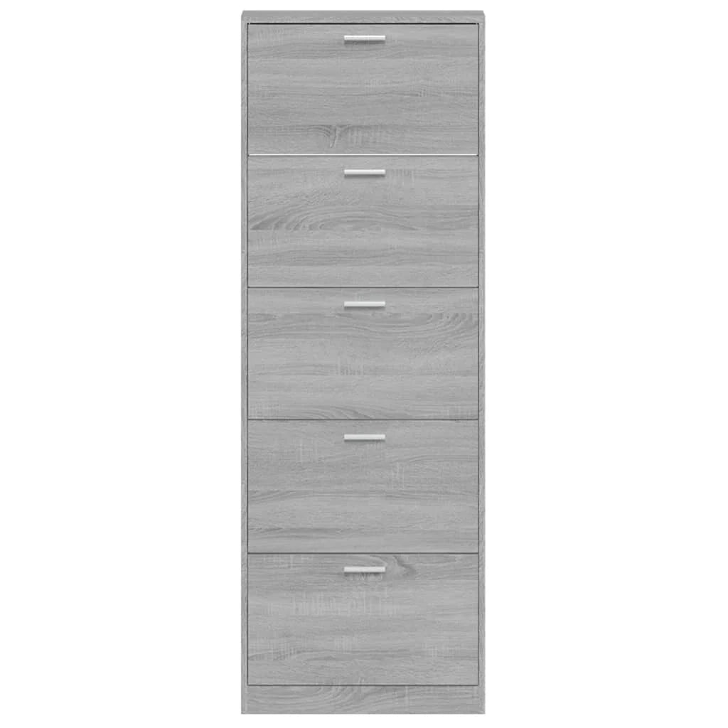 Scarpiera mobiletto portascarpe mobile per ingresso/corridoio/soggiorno legno Sonoma 59 x 17 x 169 cm grigio 02_0022072