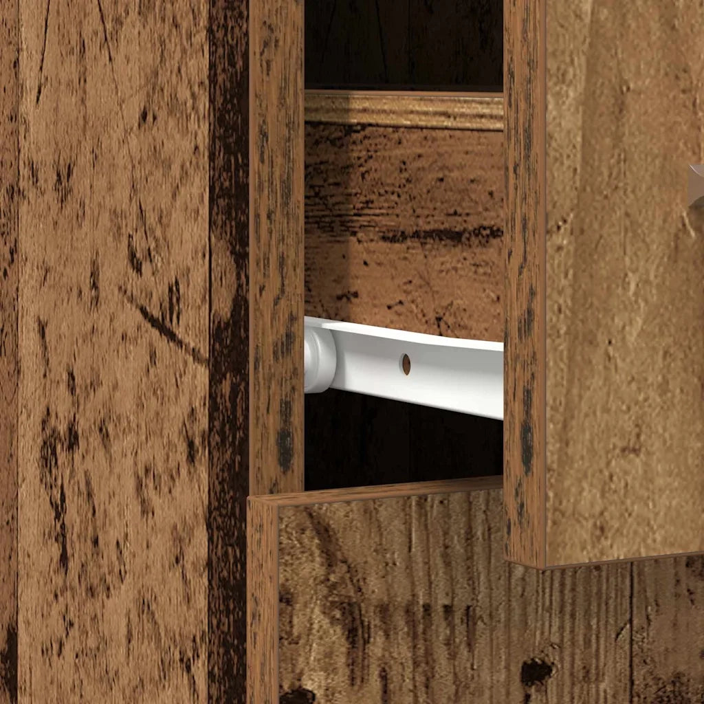 Mobiletto portamedicine rettangolare moderno con vani portaoggetti funzionali 20 x 45 x 60 cm legno composito finitura legno anticato 02_0051903