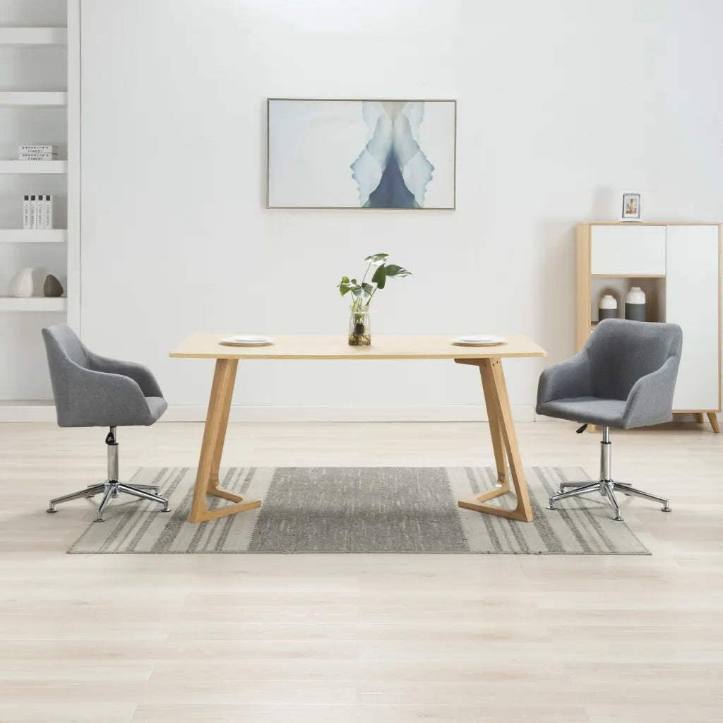 Sedie da Pranzo Girevoli 2 pz Grigio Chiaro in Tessuto cod mxl 5509