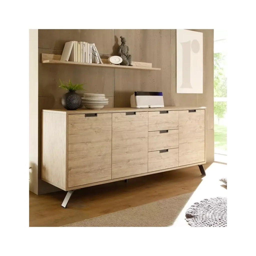 Buffet 3 porte e 3 cassetti, collezione SHOW, colore rovere chiaro