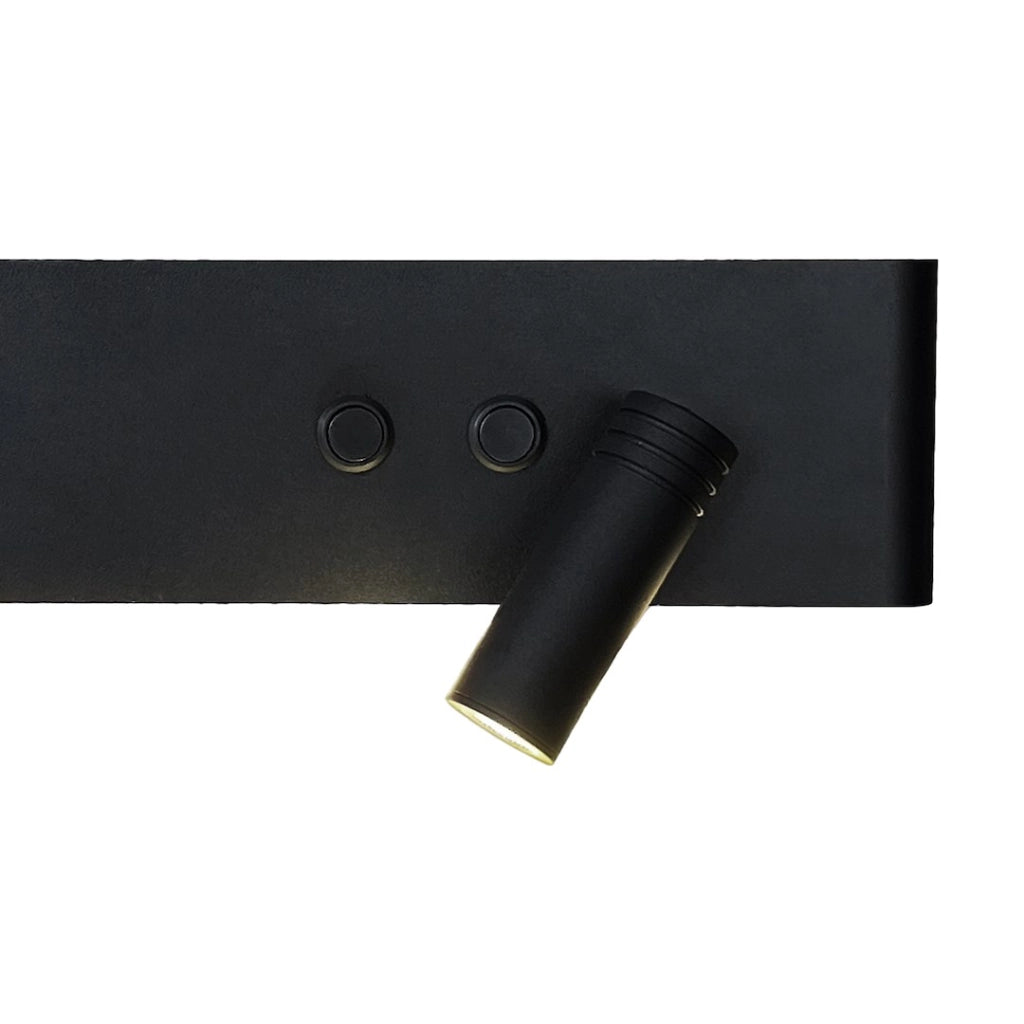 Applique lettura moderna nera destra LED 10+3W 4000K