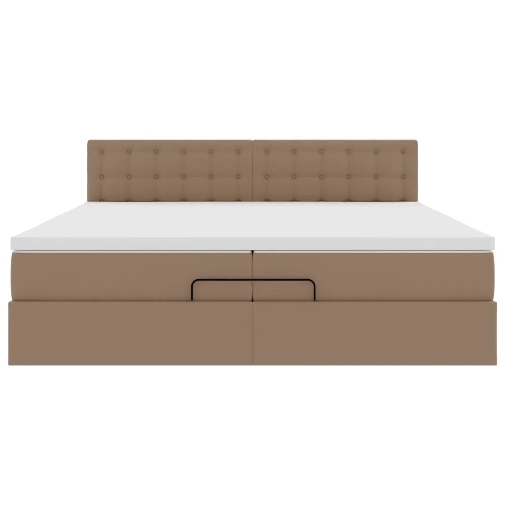 Struttura Letto Pouf con Materassi 200x200 cm Similpelle 3311327