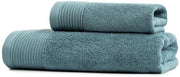 Set di asciugamani - estremamente morbidi e assorbenti - 2 pezzi - blu chiaro - 100% cotone