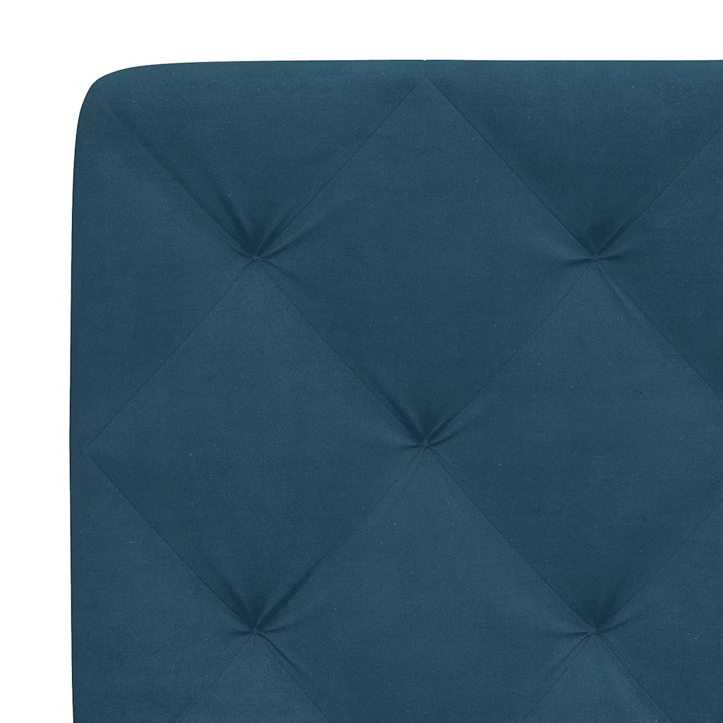 Letto con Materasso Blu 140x190 cm in Velluto