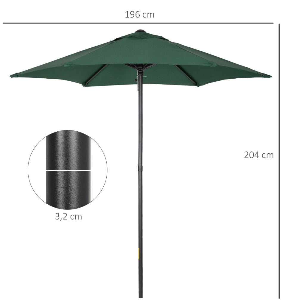 Ombrellone da Giardino con Palo in Alluminio e Tetto Ventilato ¨C Zephmum ¨C Verde