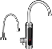 Gootsteenkraan universale con visualizzazione temperatura LED - rotativa - acciaio inossidabile