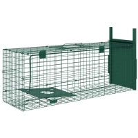 Gabbia Trappola per Animali Piccoli con Una Porta e Maniglia, 80x25x30 cm, Verde Scuro