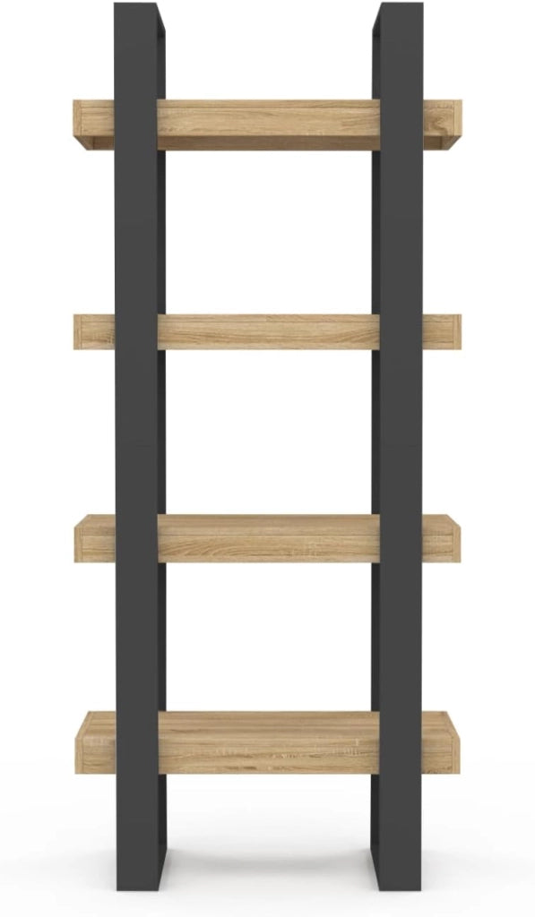 Scaffale a 4 livelli in legno e nero PHOENIX