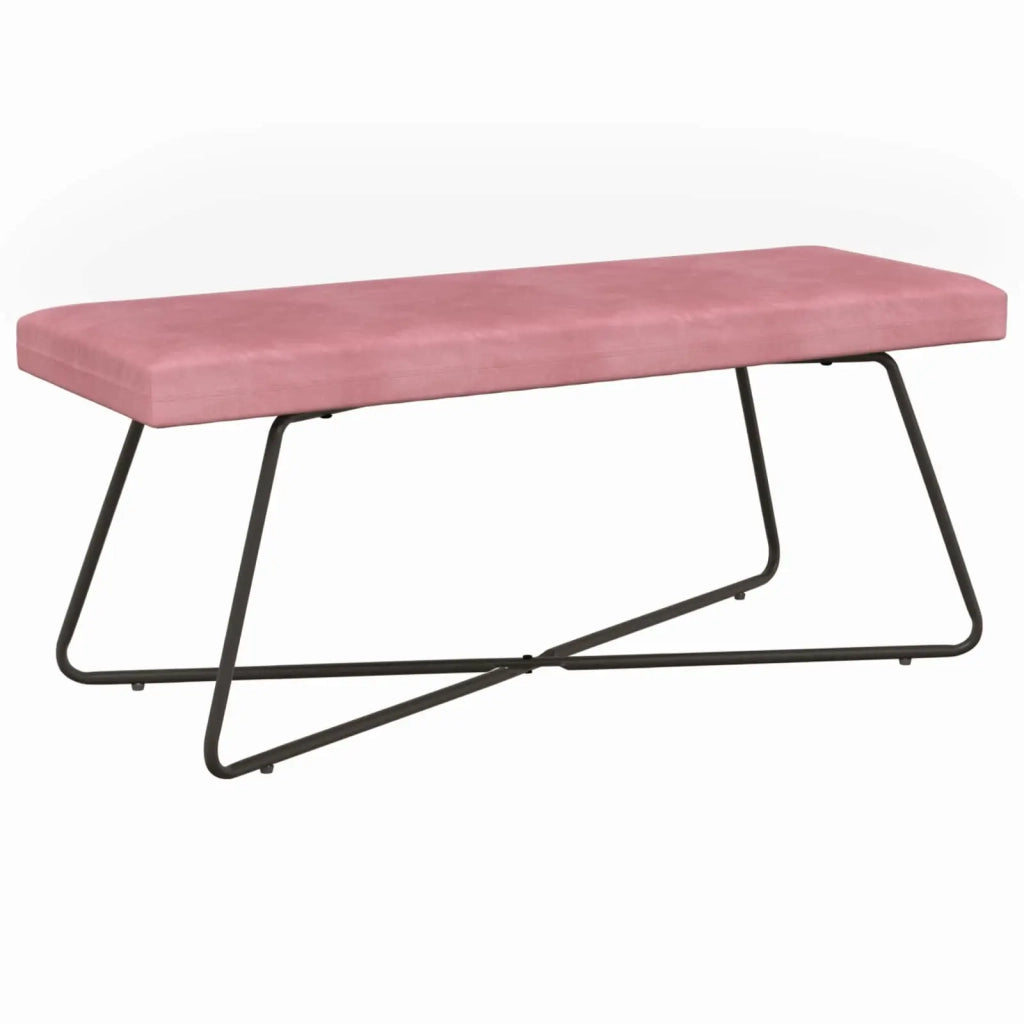 panchina Tinta unita Rosa 110 x 40 x 45 cm Velluto 42038347