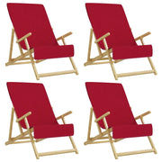 Asciugamani da Spiaggia 4 pz Borgogna 60x135 cm Tessuto 400 GSM CFW3811219